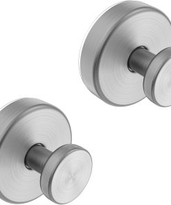 Suction Cup Hooks for Glass Window. Mirror. Wreaths - Shower Hooks for Inside Shower. No Drill Towel Hooks for Bathrooms. Bath Robe Coat Looafh Hook for Hanging - Silver(2 Pack)