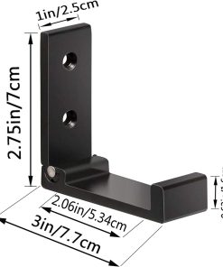 Alternative view of ZEYU Folding Coat Hooks. 5Pcs Wall Hooks for Hanging Coat Towel Hooks Hardware Heavy Duty Aluminum Alloy Headphone Holder No Rust Wall Mounted with Screws for Bags Fitness Equipment