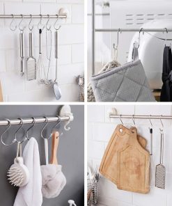 Alternative view of 20 Pack S Hooks for Hanging. 3.4 Inch Metal S Shaped Hook Heavy Duty Hanging Hooks for Pots. Pans. Plants. Bags. Cups. Clothes (Silver)