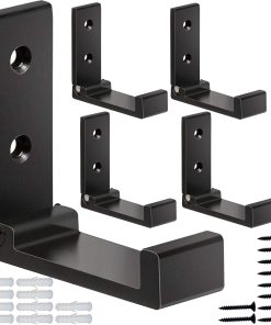 ZEYU Folding Coat Hooks. 5Pcs Wall Hooks for Hanging Coat Towel Hooks Hardware Heavy Duty Aluminum Alloy Headphone Holder No Rust Wall Mounted with Screws for Bags Fitness Equipment