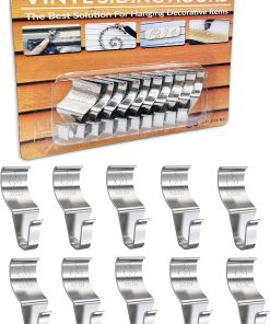 NACETURE Vinyl Siding Hooks Hanger (10 Pack) | No Drill Vinyl Hooks for Hanging Outdoor Decor. Sliver