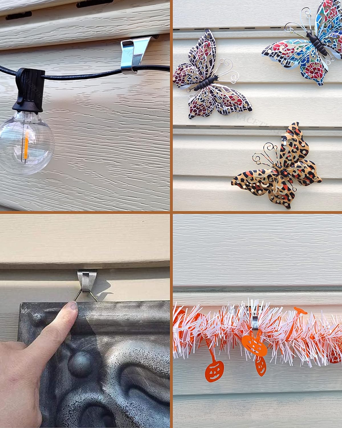 NACETURE Vinyl Siding Hooks Hanger (10 Pack) | No Drill Vinyl Hooks for Hanging Outdoor Decor. Sliver - Image 8